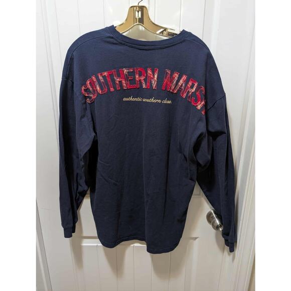 Southern Marsh Long Sleeve T Shirt Women’s S Blue Plaid Embroidered - Picture 1 of 8